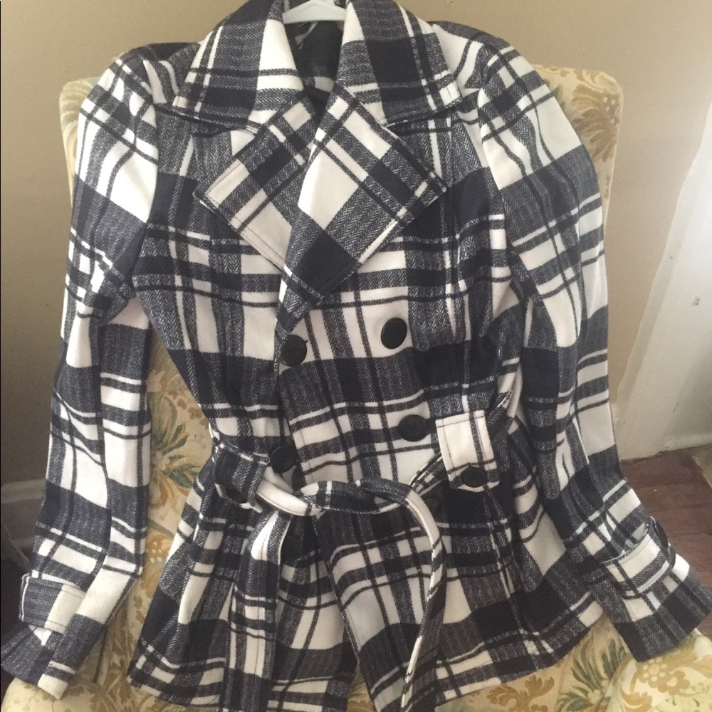 Beautiful plaid pea coat